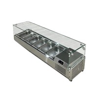 Réfrigérateur à salade en acier inoxydable XY, refroidisseur d'air portable, présentoir en verre pour fruits, comptoir pour bar à salades
