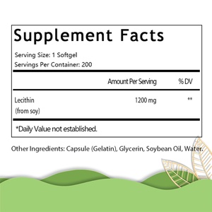 Lecitina de Soya OEM/ODM 1200 mg, Suplemento Dietético, Función Cerebral, Salud Hepática, Mejora la Salud Reproductiva - Product Image 2