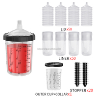 Kit Completo de Vasos para Mezclar Pintura, Vaso Desechable para Pistola de Pintura con Aire Comprimido