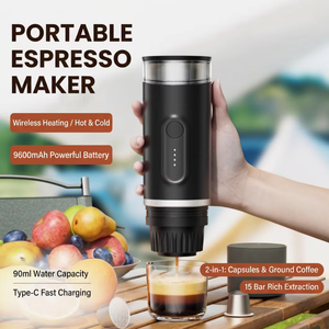 Kingze OEM ODM - <span class=keywords><strong>Cafetera</strong></span> Espresso Portátil Profesional de 15 Bares <span class=keywords><strong>con</strong></span> Calentamiento Inalámbrico 2 en 1 para <span class=keywords><strong>Cápsulas</strong></span> - Product Image 3