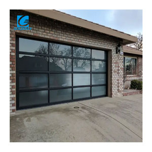 Porte de garage sectionnelle à panneaux de verre transparents pour villas et usage domestique - Product Image 3