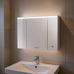 Gabinete de baño con espejo LED blanco, rectangular, de más de 60 pulgadas, para colgar en la pared, con puerto USB y luz regulable, diseño minimalista - Product Image 2