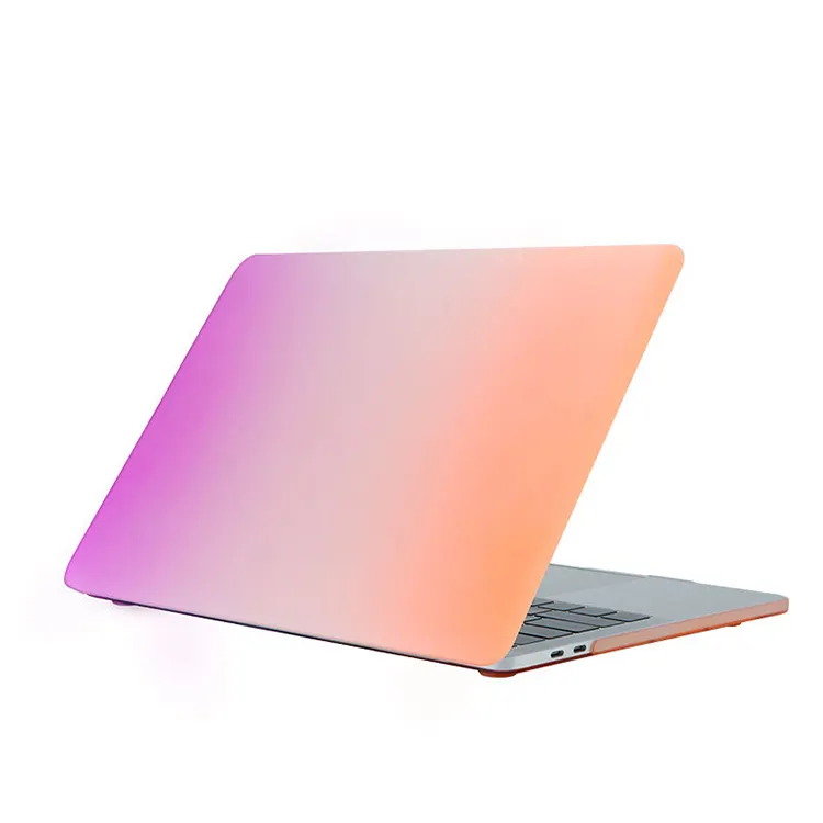 Frosted Painted Rainbow Slim PC Protective Laptop Cover Anti Slip Shockproof Computer Casing for Macbook Air Pro