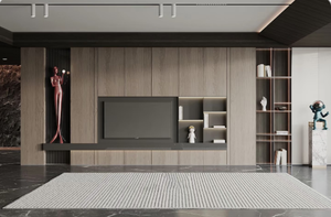 <span class=keywords><strong>Meuble</strong></span> <span class=keywords><strong>TV</strong></span> <span class=keywords><strong>suspendu</strong></span> avec <span class=keywords><strong>cheminée</strong></span> pour salon, nouveau style, salon, fond de mur intégré, <span class=keywords><strong>meuble</strong></span> de sol - Product Image 3