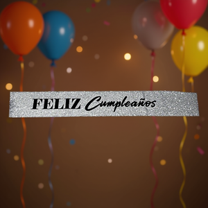 Set de Decoración de Cumpleaños con Lentejuelas, Letras Plateadas y Negras, Banda de Feliz Cumpleaños - Product Image 2