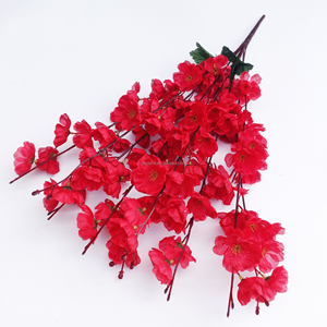 L en gros 7/9 fourchettes soie artificielle pêche arrangement floral mariage fond décoration faux pêche fleurs fleurs - Product Image 4