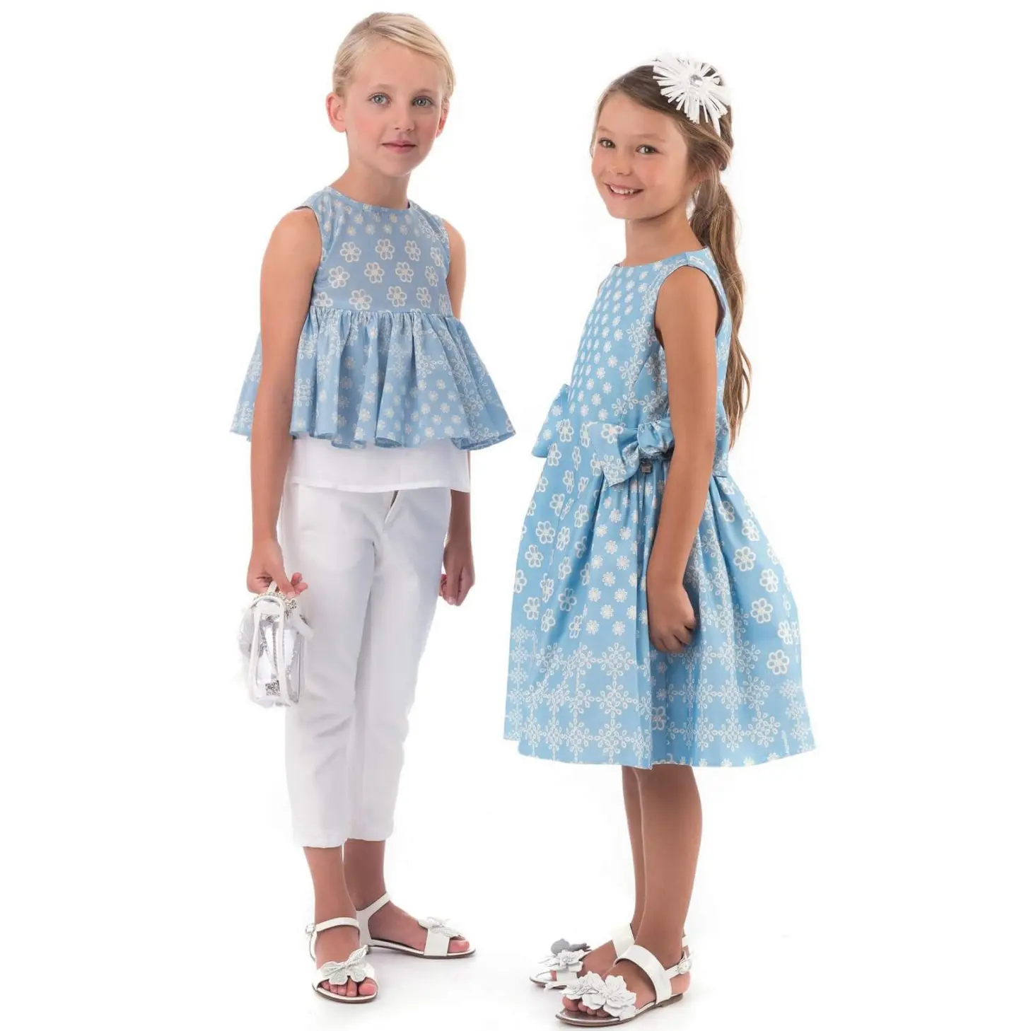 customized fashion clothing 2023 clothes for kid floral print chiffon girls dress