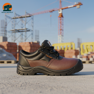 Chaussures de sécurité industrielles Rocky <span class=keywords><strong>Buffalo</strong></span> en cuir résistant à l'usure, à lacets, bottes tactiques, semelle extérieure en PU injecté - Product Image 1