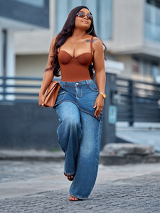 Ropa de <span class=keywords><strong>mujer</strong></span> transfronteriza: Jeans retro americanos de pierna ancha, pantalones de cintura alta para <span class=keywords><strong>mujer</strong></span> que estilizan y disimulan la figura. - Product Image 4