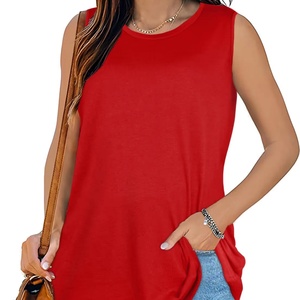 Women's Breathable Anti-Pilling Sleeveless Tank Tops Summer Casual Crewneck Short <b>Tunic</b> Loose Fit <b>Knitted</b> Crop Top Outdoor Sport - Product Image 1