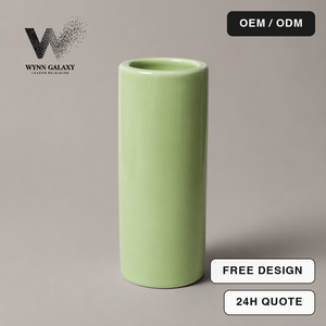 Recipiente de Cerámica para Velas, Color Verde Celadón Glaseado, Reutilizable, para Difusor de Aromas, Maceta, Decoración de Interiores para Hogar y Oficina - Product Image 1