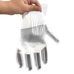 Transparenter Einweg-Kunststoff handschuh in Lebensmittel qualität Ldpe Poly Food Polyethylen Einweg-Pe-Kunststoff handschuh