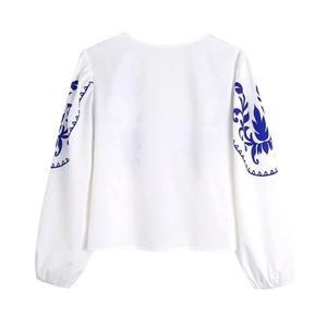 Mädchen Pullover Tops Rumänische Frauen Top Bequeme Feiertage Sommer kollektion Shirt All-Match Rundhals ausschnitt Ethnische Boho Bluse - Product Image 2