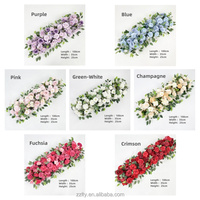 Fleurs artificielles sur mesure en gros pour table longue, idéales pour la décoration de chevet de chambre à coucher ou de mariage