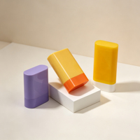 Vente en gros de contenants de déodorant en stick PP de 10 ml, 15 ml, 20 ml, forme plate, emballage de stick de crème solaire, stick de parfum solide, couleur personnalisée