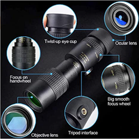 Télescope monoculaire Zoom 25-40X40-Étanche et anti-buée, avec adaptateur pour smartphone et trépied pour l'observation des oiseaux