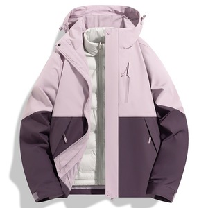 เสื้อแจ็คเก็ตกันลมแบบ 3-in-1 สำหรับผู้หญิง บุด้วยขนเป็ด พร้อมซับในถอดได้ แขนยาว สไตล์ชุดทำงาน - Product Image 3