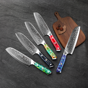 Coltello Santoku in acciaio damasco da 7 pollici con manico in resina antiscivolo affilato e resistente per <span class=keywords><strong>chef</strong></span> domestici - Product Image 2