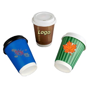 Bicchieri di Carta Ecologici a Doppia Parete per Caffè, Personalizzabili con Stampa, per Feste, con Coperchi per Caffetterie - Product Image 5
