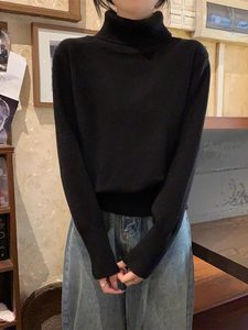 Pull en cachemire épais à col montant personnalisé pour femme, idéal pour l'automne et l'hiver, en laine tricotée, à porter en sous-vêtement - Product Image 4