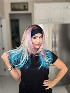 2026 New Layered Wavy Headband Synthetic <b>Wig</b> Rianbown Colorful for Women Cosplay Heat Resistant <b>Halloween</b> Party <b>Wig</b> - Product Image 3