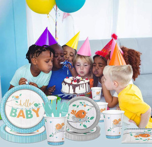 Assiettes en papier jetables à imprimé d'animaux, assiettes en papier pour fête d'<span class=keywords><strong>anniversaire</strong></span> jurassique, vaisselle de table pour enfants, assiettes en papier avec motifs de dinosaures, 100 pièces - Product Image 6