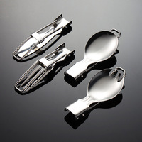Couverts pliables écologiques classiques en acier inoxydable argenté (couteau, fourchette, cuillère, baguettes) pour pique-nique et voyage en plein air, avec étui en tissu