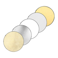 Nouveau Réflecteur de Studio Pliable 5-en-1 (60/80/110/80x120/100x150/150x200cm) Rond Doré et Argenté pour Éclairage d'Appoint