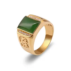 Fancy Jewelry Modern Men's Gold Big Gemstone Ring Gold Ring Price for Man