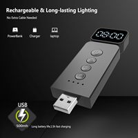 Lampe de lecture LED portable avec affichage de l'heure, contrôle tactile, pliable, mini, rechargeable par USB, avec clip marque-page