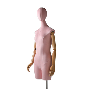 Estante de maniquí personalizable para ventana, tienda de ropa, accesorios para mujer, sacudiendo la cabeza, Color de cuerpo completo, tela de gamuza, soporte de exhibición ficticio - Product Image 6