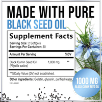 Huile de cumin noir de HAUTE QUALITÉ en capsules molles – Complément pour renforcer l'immunité et soutenir la santé cardiaque