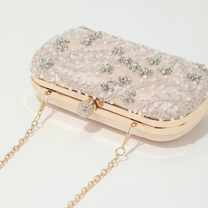 Bell Square Fashion Sparkling Rhinestone Pearl Evening Bag Dress Exquisite Handmade Beaded <b>Clutch</b> Crystal Black <b>Wedding</b> Brand - Product Image 2