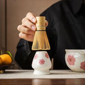 Japanese Ceramic Chawan Set with Whisk Bowl Holder Stand and Pouring Spout Matcha Tea Tools in <b>Gift</b> <b>Box</b> for <b>Coffee</b> & Tea - Product Image 2