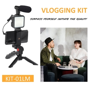 Kit de microphone vidéo pour diffusion en direct, microphone à condensateur de type fusil pour YouTube, <span class=keywords><strong>TikTok</strong></span>, vlogging, appareil photo de téléphone avec lumière LED - Product Image 5