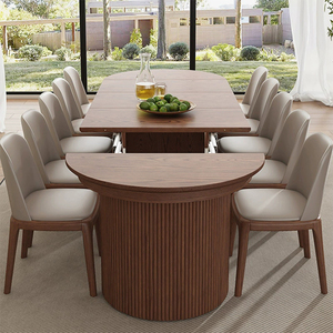 <span class=keywords><strong>Table</strong></span> à manger pliable entièrement en bois, rectangulaire, <span class=keywords><strong>3</strong></span> <span class=keywords><strong>mètres</strong></span>, haut de gamme, pour maison d'hôtes, hôtel, villa, <span class=keywords><strong>table</strong></span> ovale simple et moderne, 10 personnes - Product Image 3