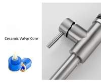 Robinet de cuisine moderne à poignée unique en acier inoxydable 304 Pomme de douche extractible Mélangeur d'évier d'eau chaude et froide Robinet en laiton extensible