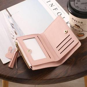 Cartera Corta con Cremallera para Mujer, Estilo Coreano, con Borla, Diseño Geométrico, Forro de Cuero y PU, Venta al Por Mayor de Fábrica 2026 - Product Image 1