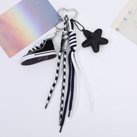 Trendy Niche Pendant Cartoon Mountaineering Rope Canvas Shoes Woven Rope Knot Heart Shape Color Changing Plastic Keychain Bag
