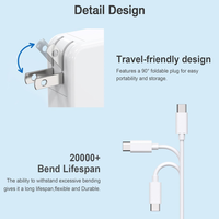 Adaptateur secteur pour ordinateur portable en vente flash, USB-C pour MacBook PRO 13 pouces A1718 A1708, chargeur 30W 61W 87W, câble adaptateur avec type C 61W