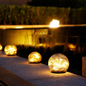 En gros, abat-jour en verre d'extérieur, boules décoratives, couvercles de bougies décoratifs pour jardin à effet craquelé, design personnalisé - Product Image 4
