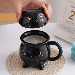 Tazza in Ceramica da 11oz con Logo Personalizzato, Creativa Tazza a Forma di Calderone Magico, Vaso Decorativo per Candele di Halloween, Tema Fatato - Product Image 3