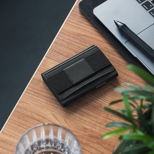 Portefeuille compact et fin en aluminium TILONSTAR TVC320 avec fenêtre transparente, protection RFID, porte-cartes en cuir, porte-cartes pop-up - Product Image 6