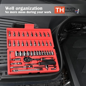 46 Pcs Ổ Cắm 1/4 Inch Ổ Đĩa Thiết Lập Cờ Lê Công Cụ Tay Công Cụ Trường Hợp Tự Động Sửa Chữa Công Cụ Sử Dụng Tốt Trong Bảo Trì Và Sửa Chữa Làm Việc - Product Image 5
