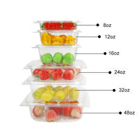 Récipients jetables carrés en plastique écologiques de 16 onces pour la nourriture à emporter de récipient de salade pour la nourriture à emporter