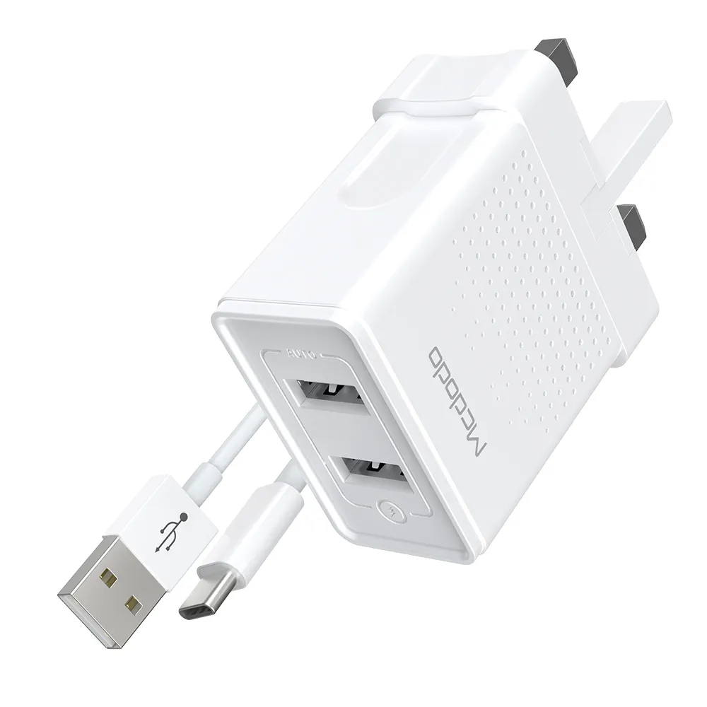 Mcdodo — chargeur Portable de voyage 2,4a pour téléphone, avec prise pour téléphone, câble de données de 1M, Micro type-c, compatible avec Iphone Uk