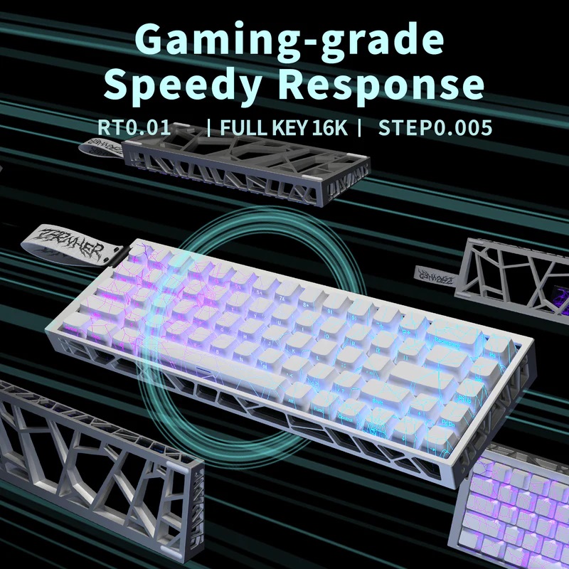2025 NEW Zornher ZH68-HE 68 Keys CNC Mechanical Keyboard, White