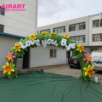 Arche d'entrée gonflable DIY, ballon tropical, accessoires de porte en forme d'arche de palmier gonflable pour fête sur la plage à Hawaï