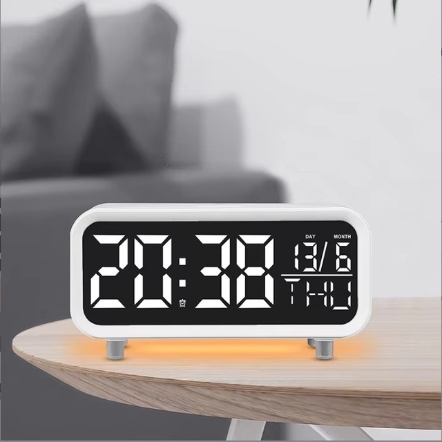 Wholesale New Multi-Functional Night Light LED Display Digital Electronic Wireless Charging Table Alarm Clock