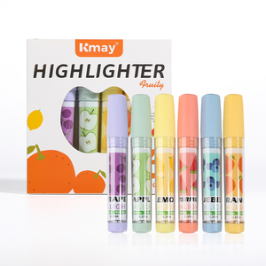 Kmay K-376A/6B Trái Cây Không Độc Hại Mực <span class=keywords><strong>Highlighter</strong></span> Bút Đánh Dấu Nhiều Màu Biểu Tượng Tùy Chỉnh Văn Phòng Phẩm <span class=keywords><strong>Highlighter</strong></span> Bút - Product Image 2